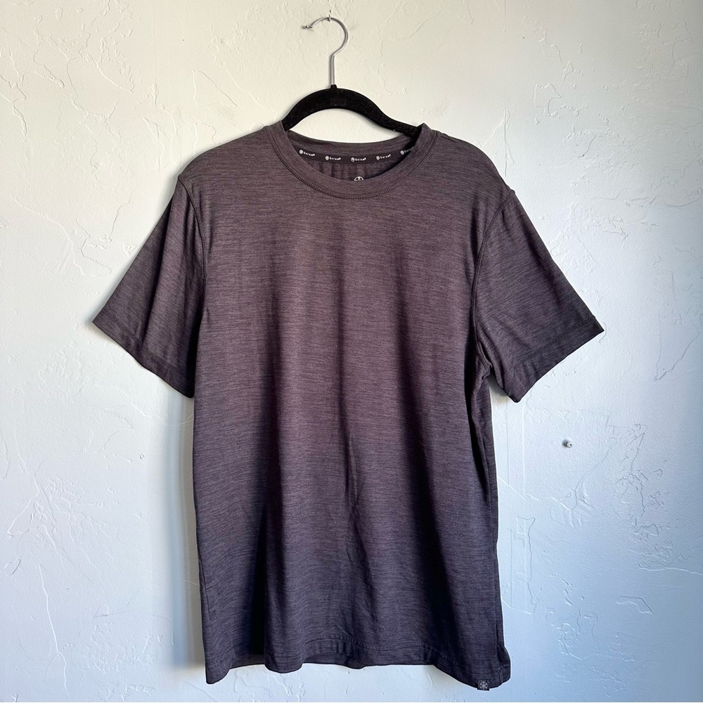 GAIAM Men’s Charcoal Gray Short Sleeve Activewear Gym Yoga Tee Size Medium EUC